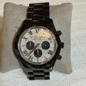 Michael Kors Layton Glitz Pave Dial Black Watch